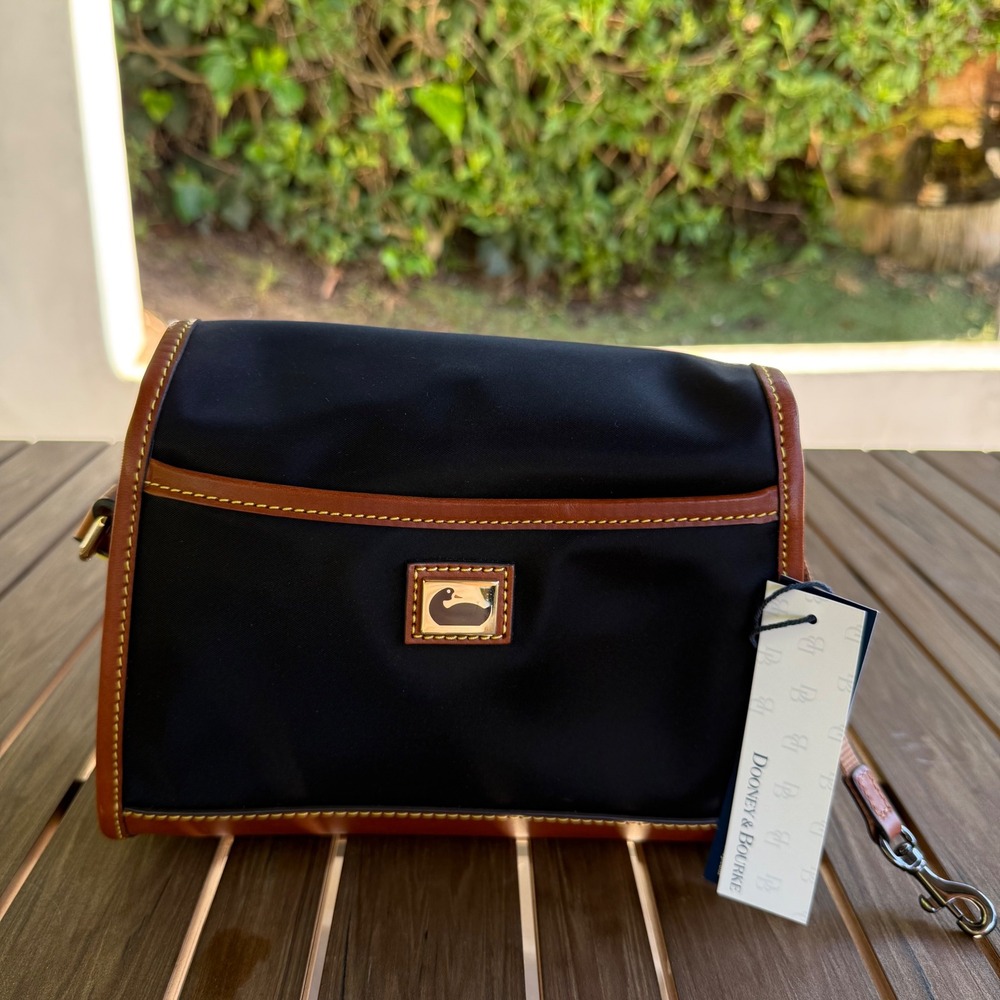 Dooney & Bourke Black Nylon Flap Crossbody Bag BCAMD1743 BLKR NWT